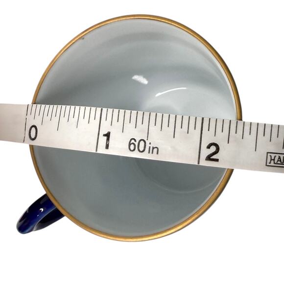 Fukagawa Seiji Arita TEA CUP & SAUCER SET Demitasse Blue Gold Grape Bone China - Picture 6 of 8